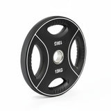 Polyurethan 4 Grip Hantelscheiben 50 mm - 15 kg schwarz/weiß