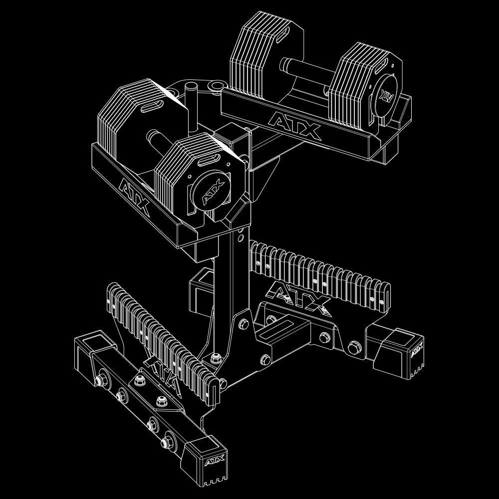 ATX® Octa-Dumbbells 2 x 24 kg - Verstellbare Hanteln inkl. Ablageständer