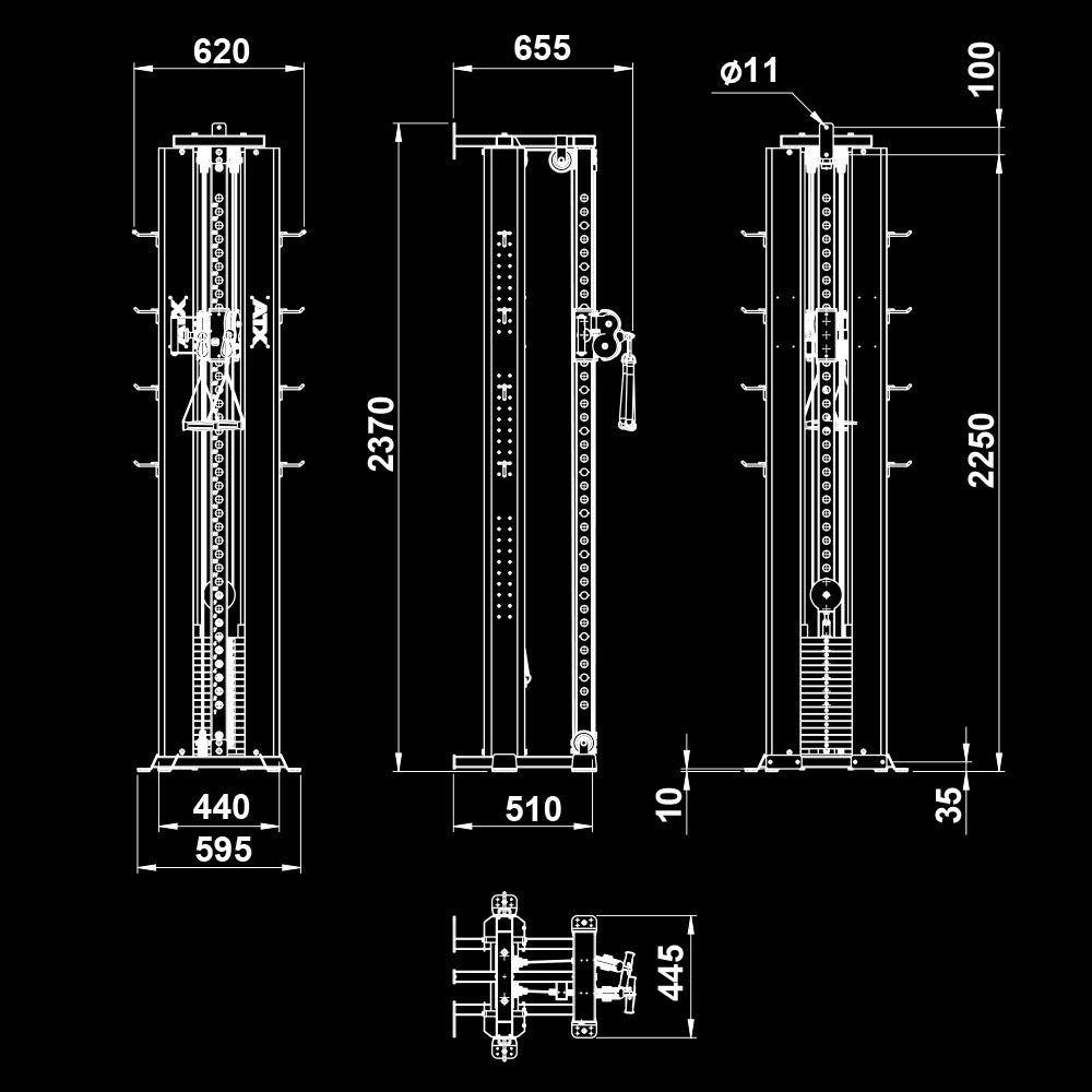 ATX® Cable Pulley Station PRO 4000 - for wall mounting