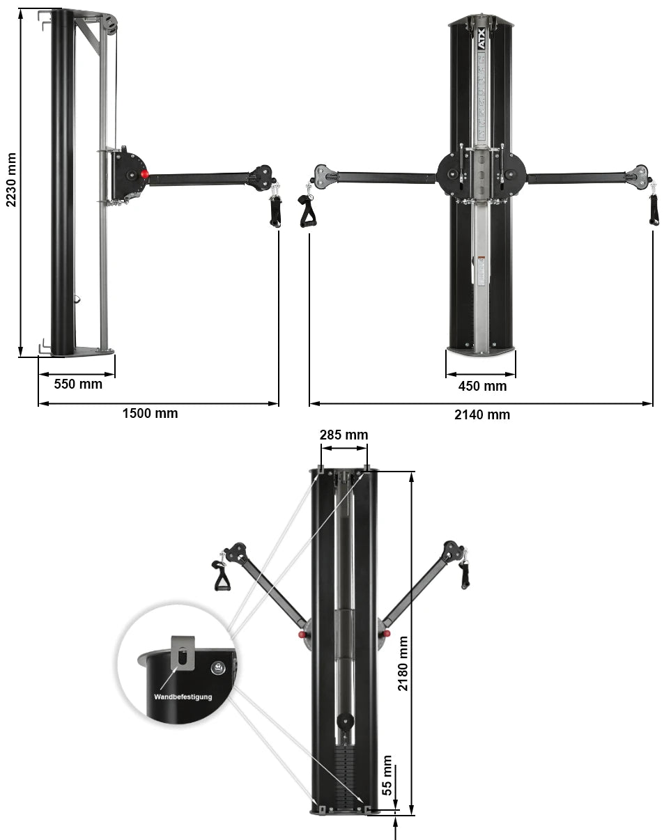 ATX® Multi Pull Station - Functional Trainer - for wall mounting