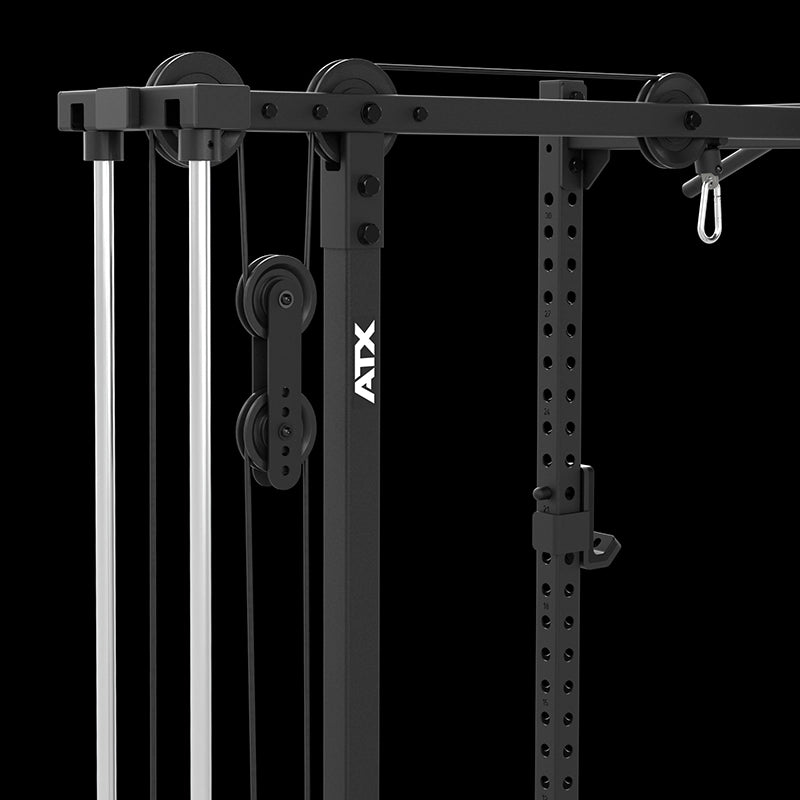 ATX® Half Rack 510 mit Latzugstation - 100 kg Steckgewichte - Höhe 195 cm Fürhungswellen