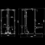 ATX® Half Rack 780 mit Latzug - Plate Load Maße