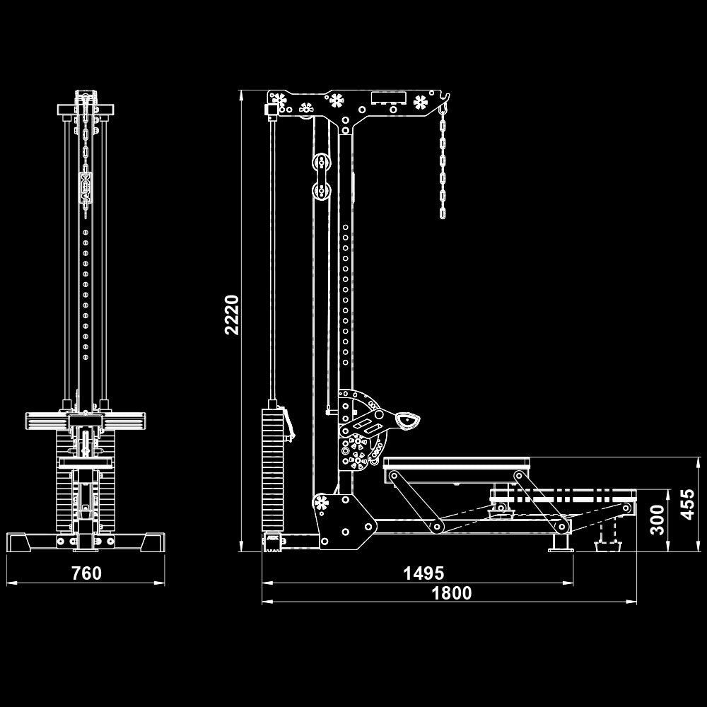 ATX® Lat Pulldown and Seated Row - 115 kg Stack Weights