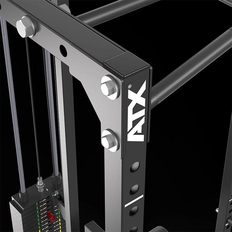 ATX® Power Rack PRX-520-XS with lat pulldown, 100 kg weight stack - height 215 cm