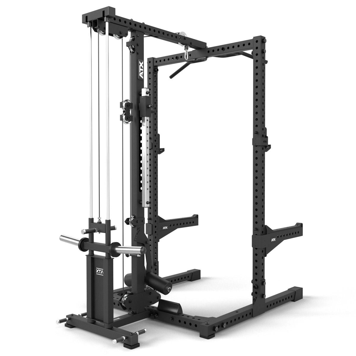 ATX® Half Rack 780 mit Latzug - Plate Load schräg von hinten