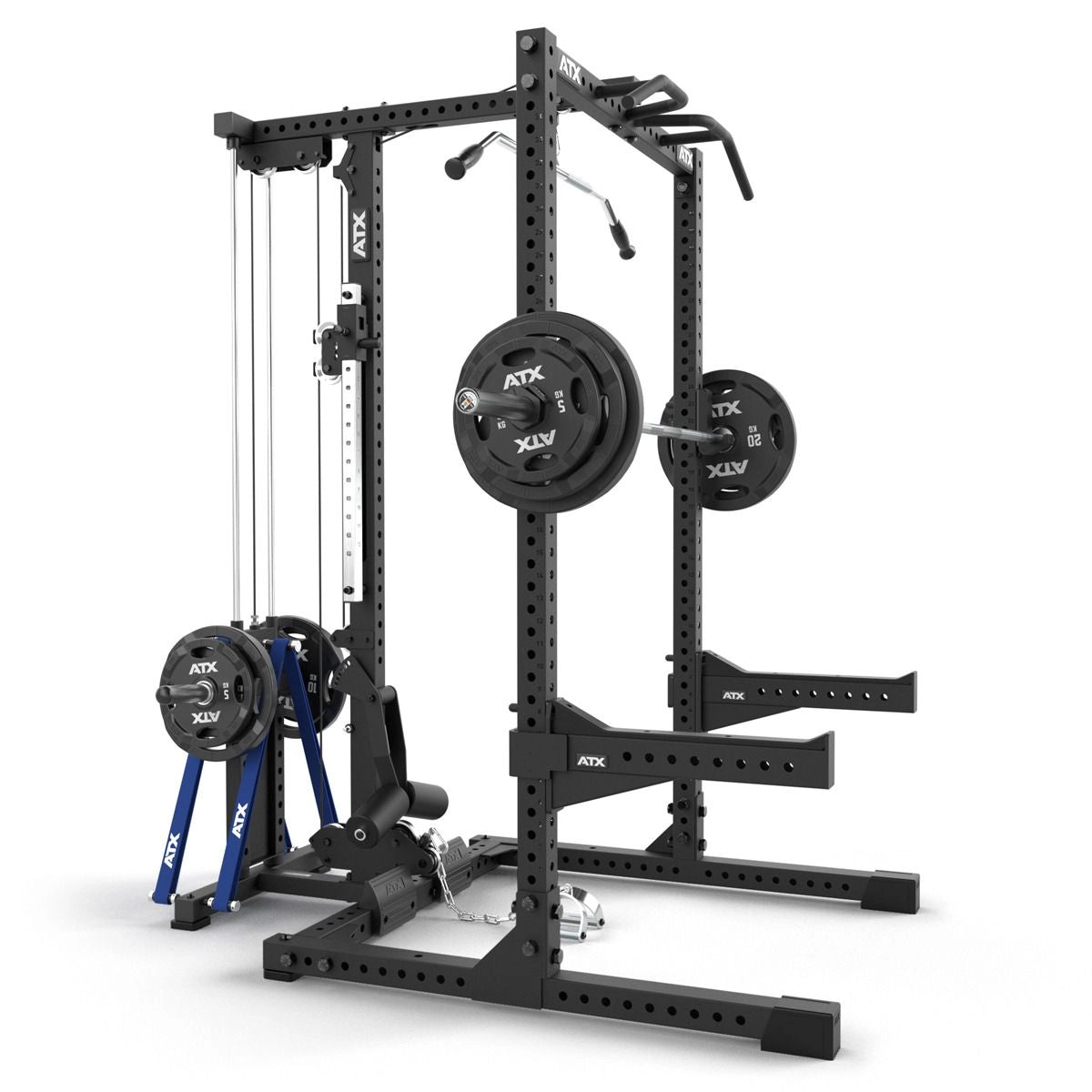 ATX® Half Rack 780 mit Latzug - Plate Load schräge Ansicht