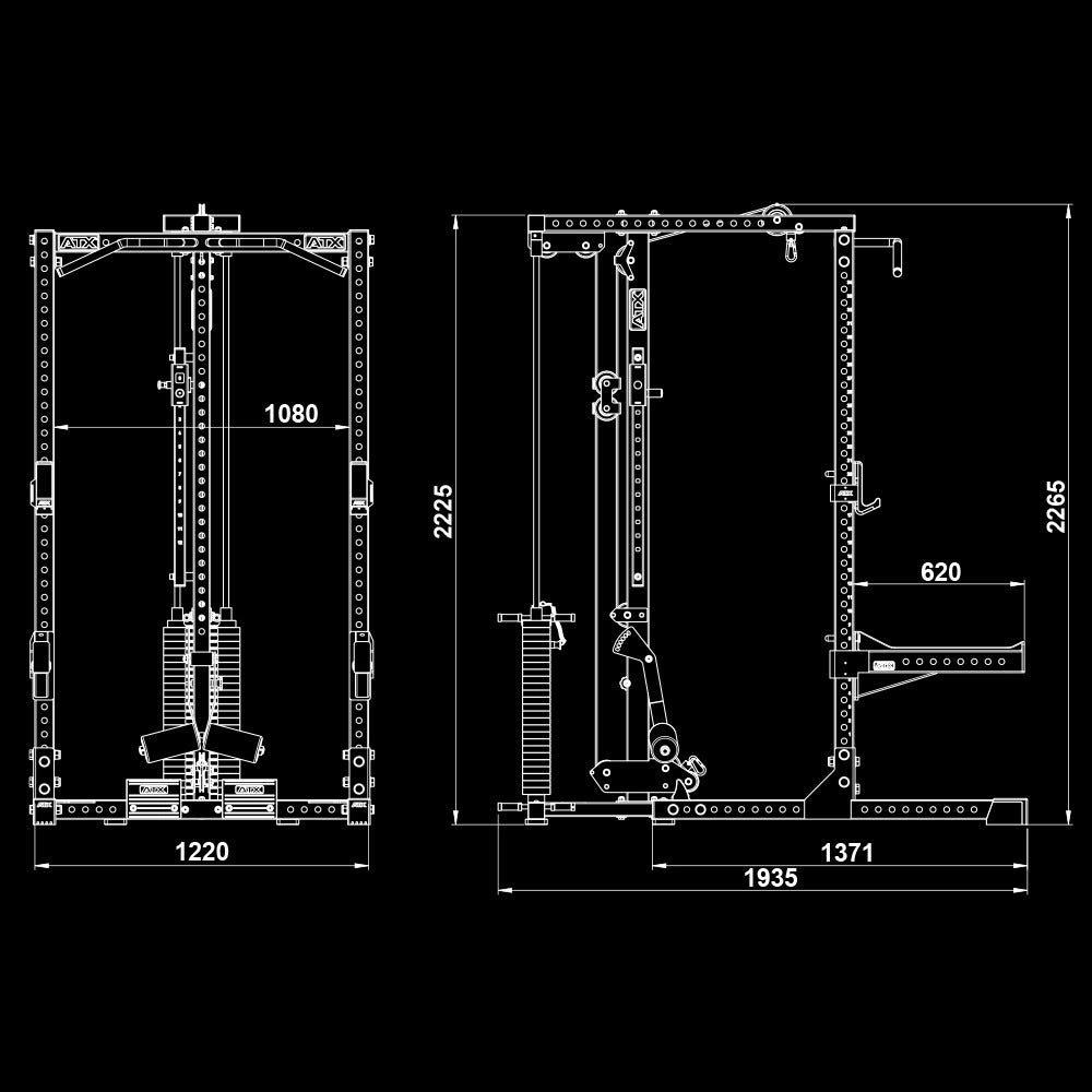 ATX® Half Rack 780 mit Latzug - Steckgewichte