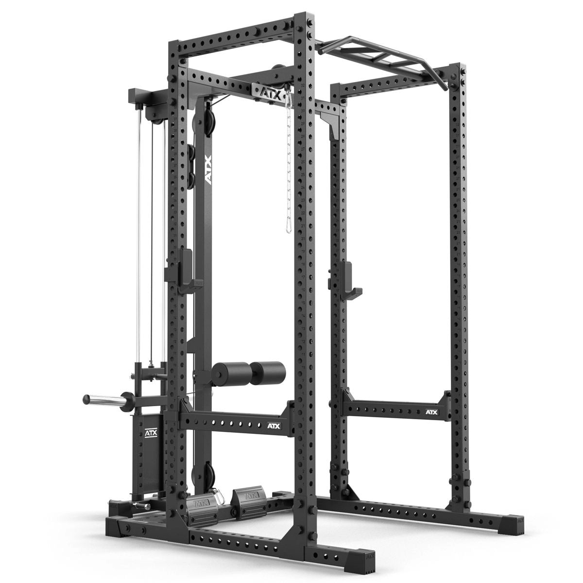 ATX® Power Rack 640/660 mit Latzug - Hantelscheiben, in 2 Höhen links