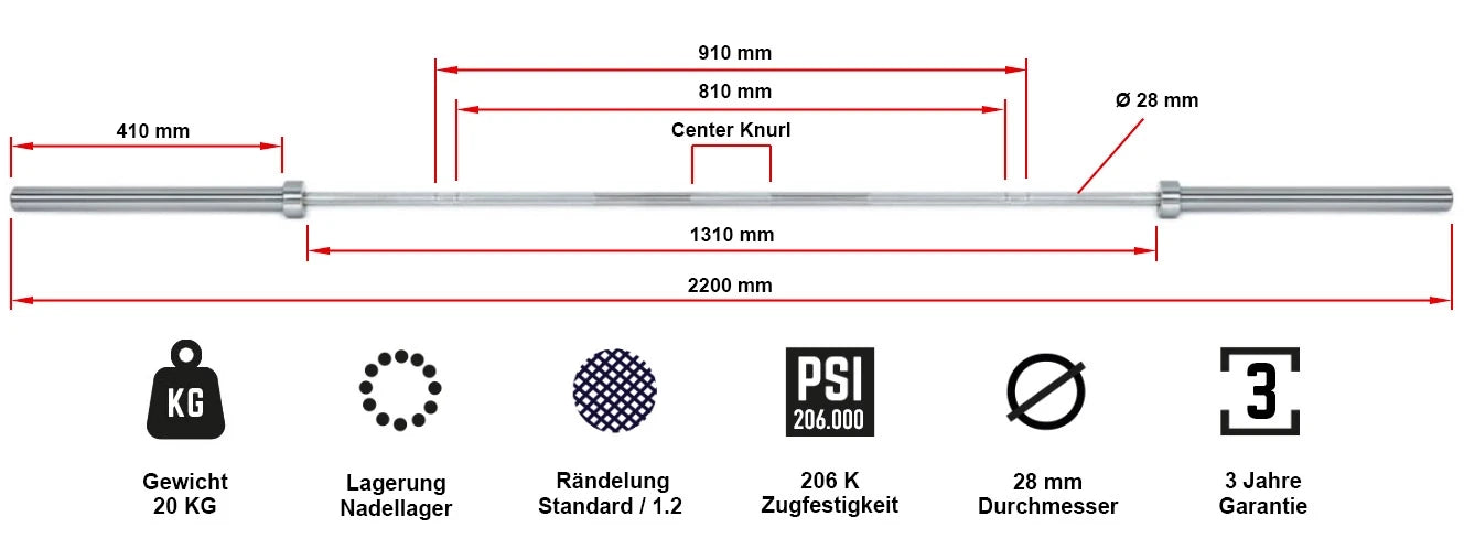 ATX® Bulls Bearing Bar-MK +700 kg+ Spring Steel + Bearing