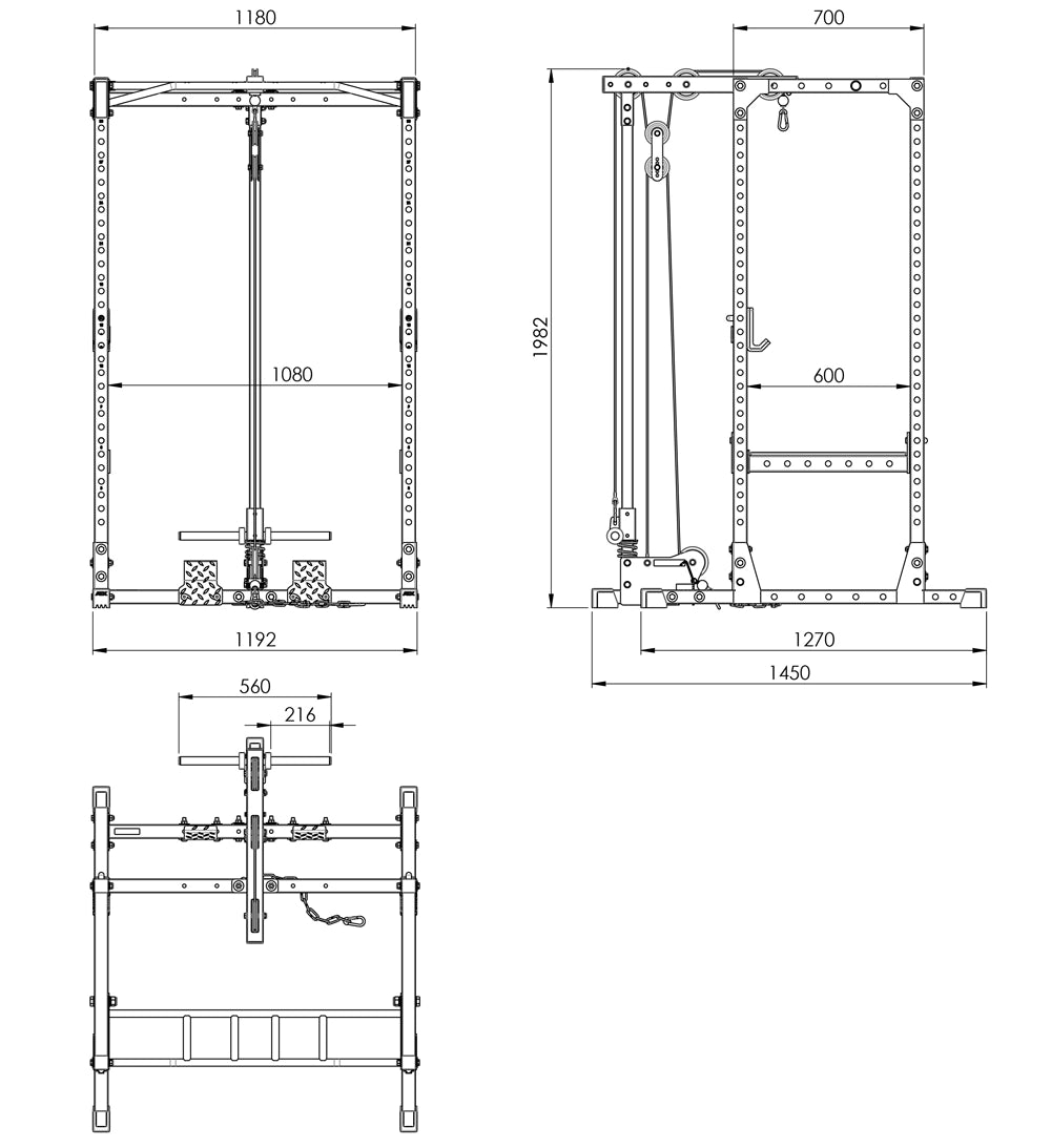 ATX® Power Rack 510 - with plate load lat pulldown