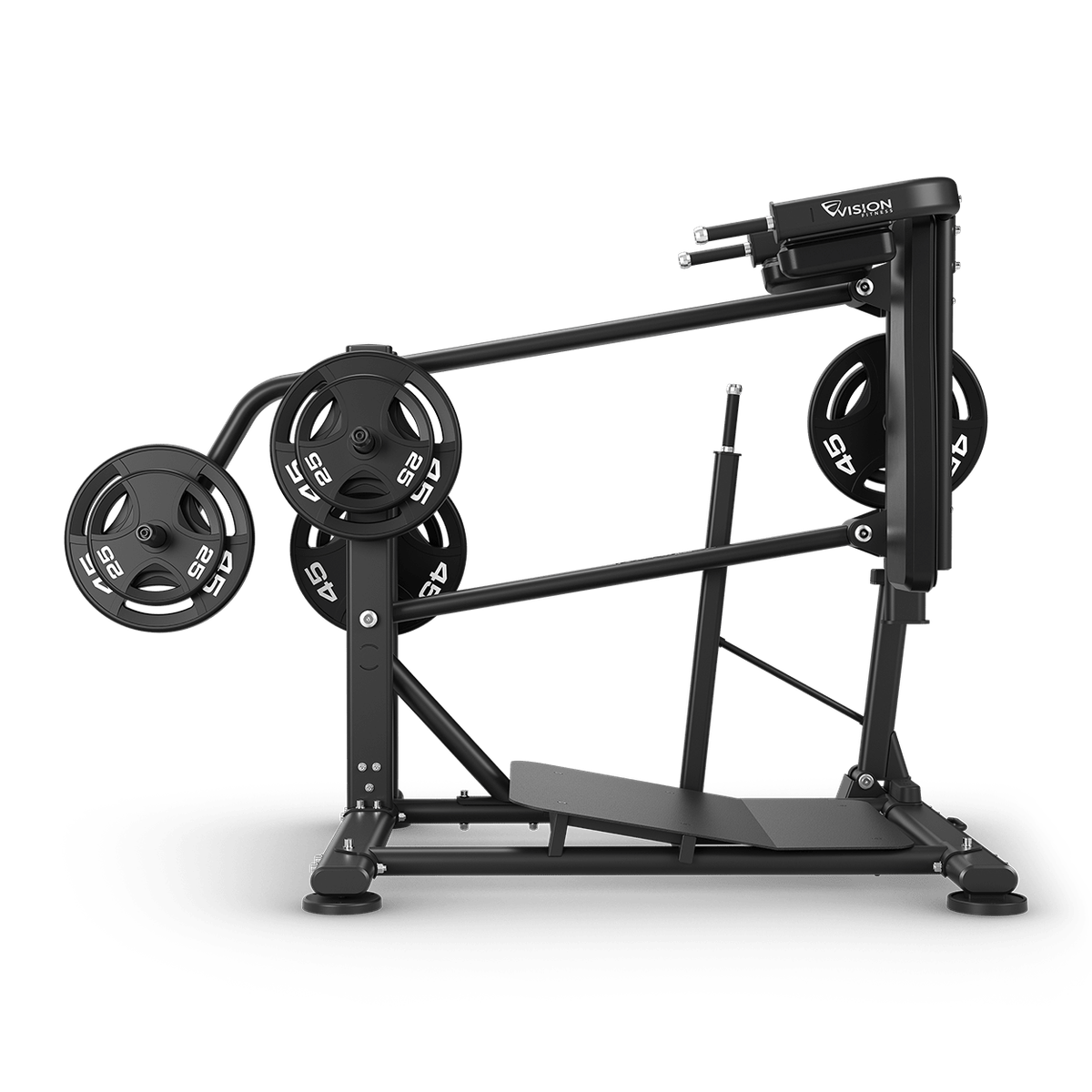 Hack Squat Maschine - Vision Fitness Keystone PL seitliche Ansicht