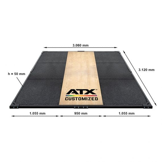 ATX® Weight Lifting Platform 3 x 3 m - ATX® lettering