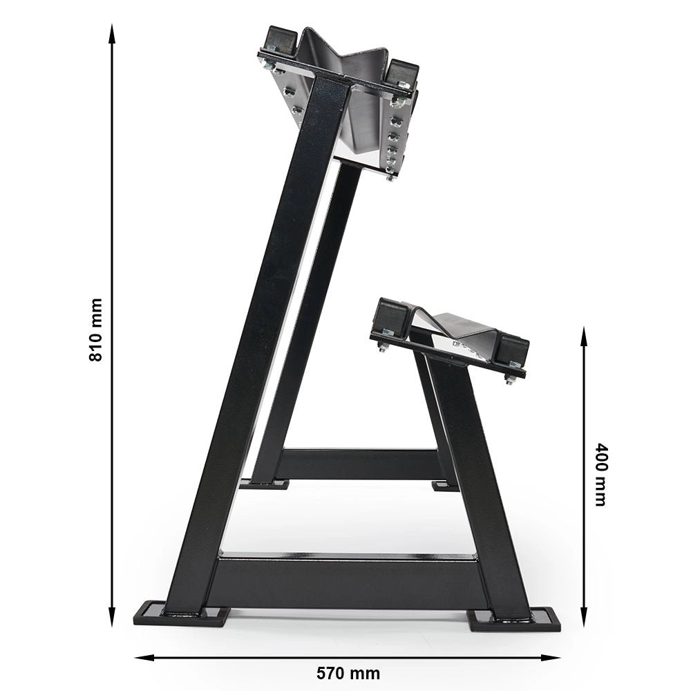 Dumbbell rack with storage trays - modularly expandable!