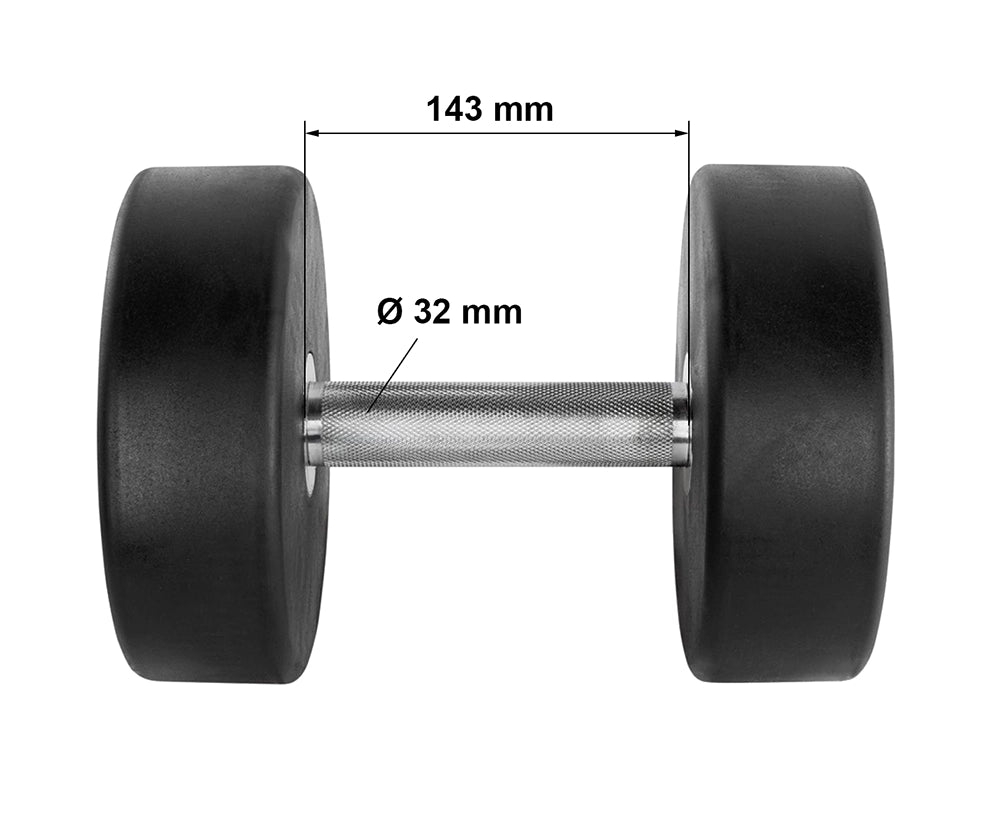 Compact dumbbells with rubber grips - with ATX/Barbell Club logo - 2.5 – 60 kg / 2.5 kg increments