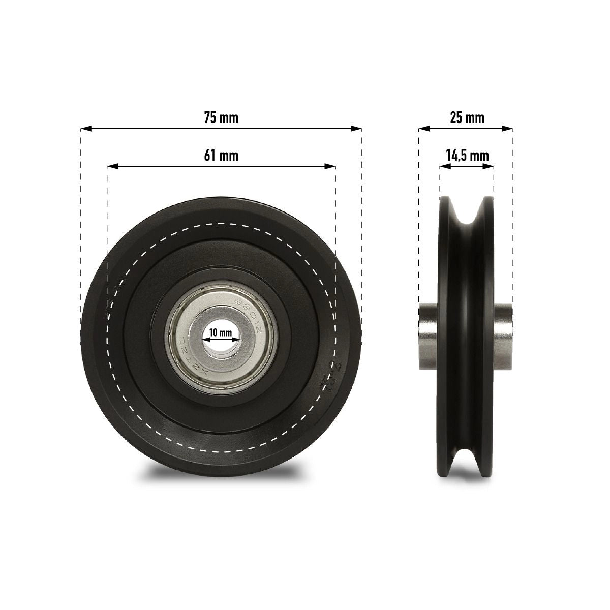 Pulley / deflection pulley ø 75 mm 